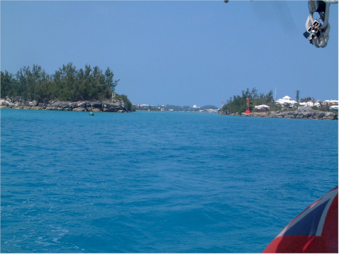 The daunting entrance to St George, Bermuda...