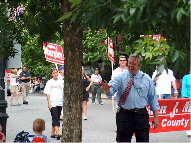 Even the politicians have to march!
