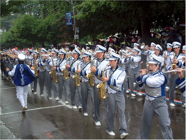 The Bristol 4th July parade - and, of course, the obligatory school brass bands. Such a shame it was raining!
