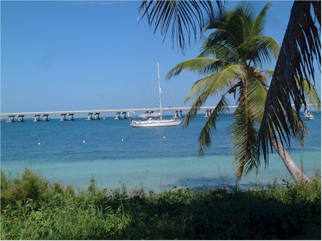 Poco Andante at anchor at Bahia Honda Key...
