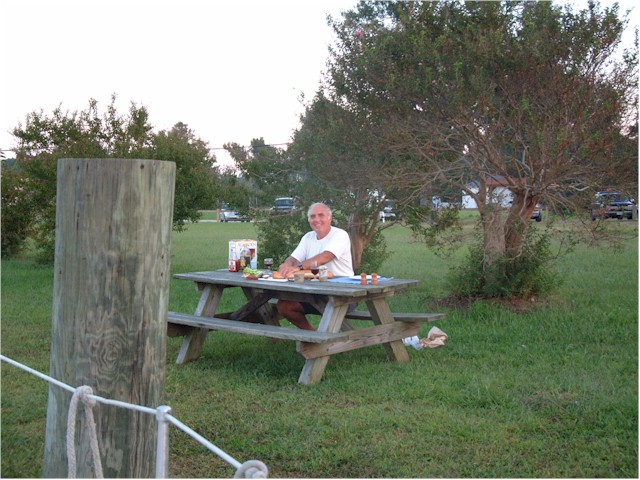 
... with a lovely picnic table immediately next to the berth.