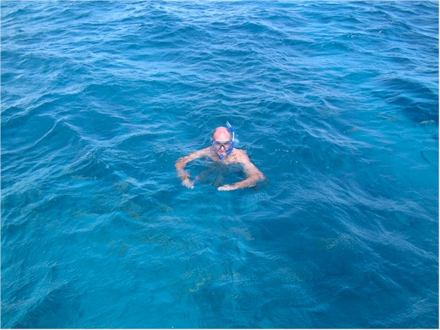 Doug snorkelling at Looe Reef.
