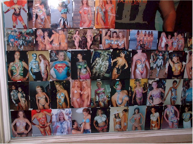 Fantasy Fest in Key West - examples of body art for clients to select...

