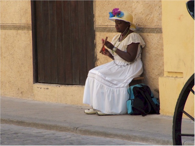 Ladies in costume for the tourists.