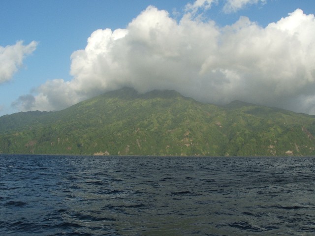The volcano 'La Soufriere' on the island of St Vincent.
