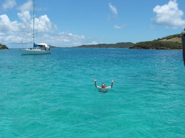 Stunning clear blue water at the Tobago Cays.