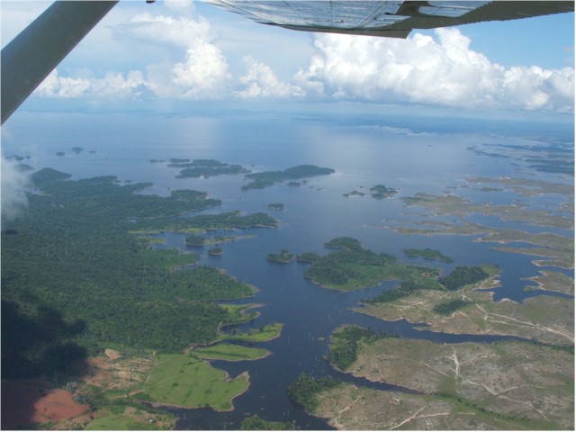 Flying over the Orinoco River Delta...