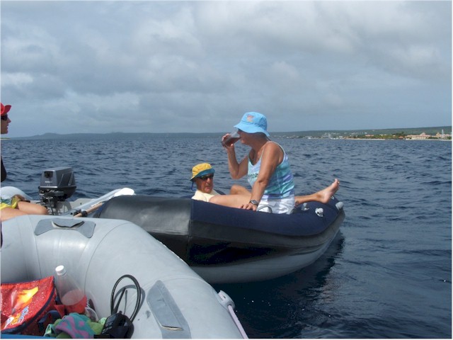 Jackie and Brian from Songster at the Boxing Day dinghy drift.