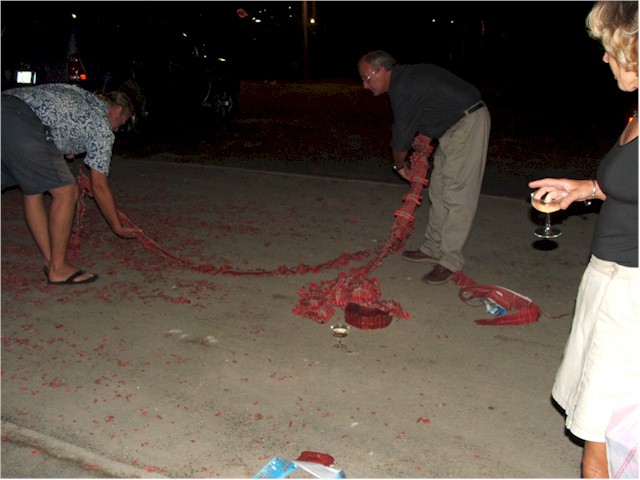 Curaçao goes mad with fire crackers on New Years Eve - to scare off the evil spirits...
