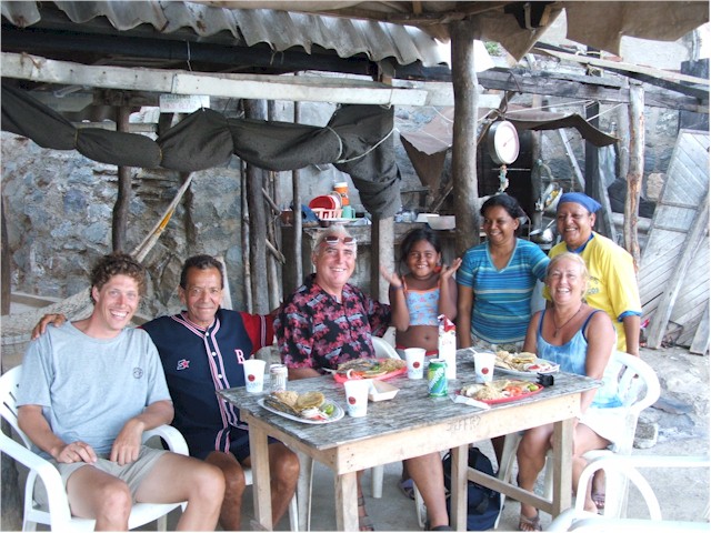 ... we enjoy lunch with Reinaldo at a local family restaurant while waiting for the wind to abate.
