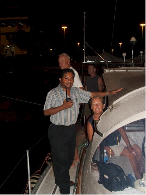 Our fantastic pilot Carlos - and Bjorn, one of our line-handlers off Grizzly.
