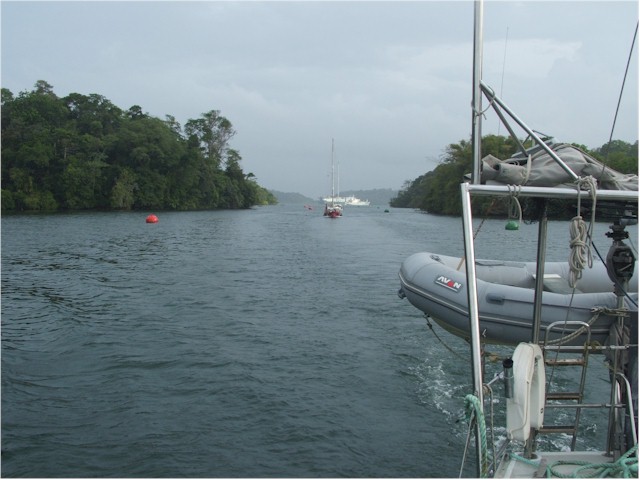 The yacht channel through the Gatun Lake.
