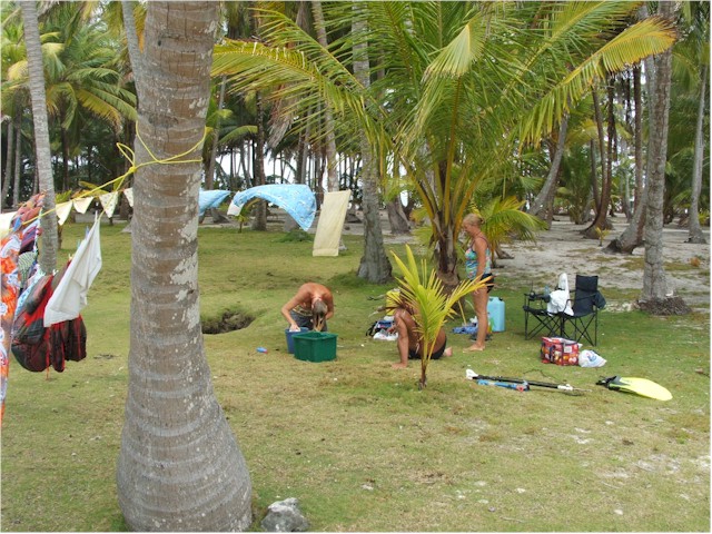 ... and laundry/hairwash in a fresh water well.