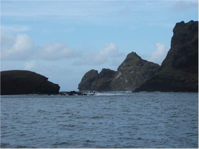 Getting out of Daniel's Bay is even scarier than getting in, with a tight turn to port abeam huge seas!
