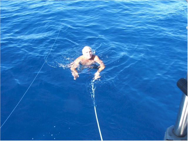 A mid-Pacific swim!