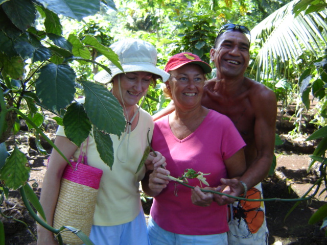 Huahine, 'the savage island' - touring a vanilla plantation.
