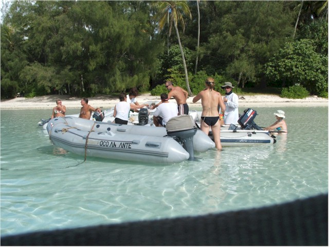 Celebrating Brett's birthday off a private island.
