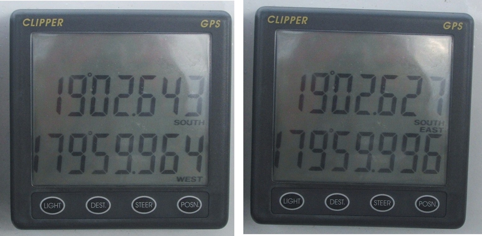From West to East - we cross 180° - half way around the world...