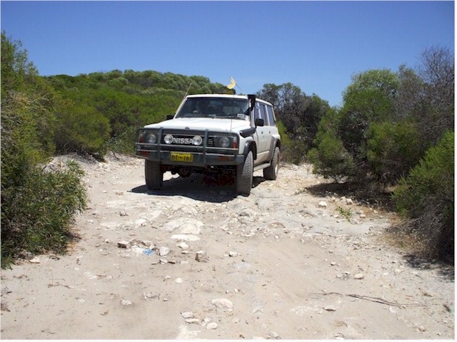 Our first attempt at 'real' 4WD - a rocky road!
