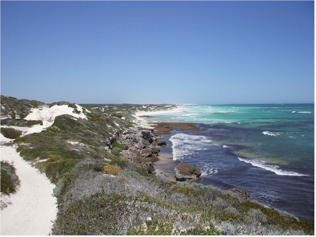 The magnificent coastline between Cervantes and Lancelin.
