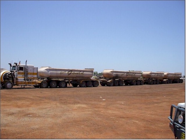 The road trains are huge and move at 100km per hour. To overtake one requires about 3km of road visibility.
