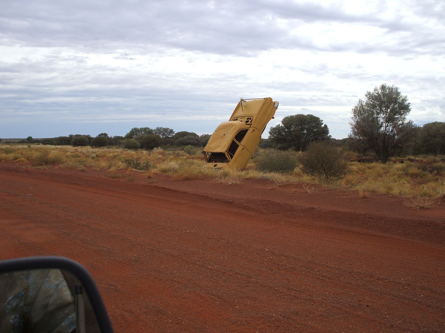 The Great Central Road - an interesting variation on a wrecked car!
