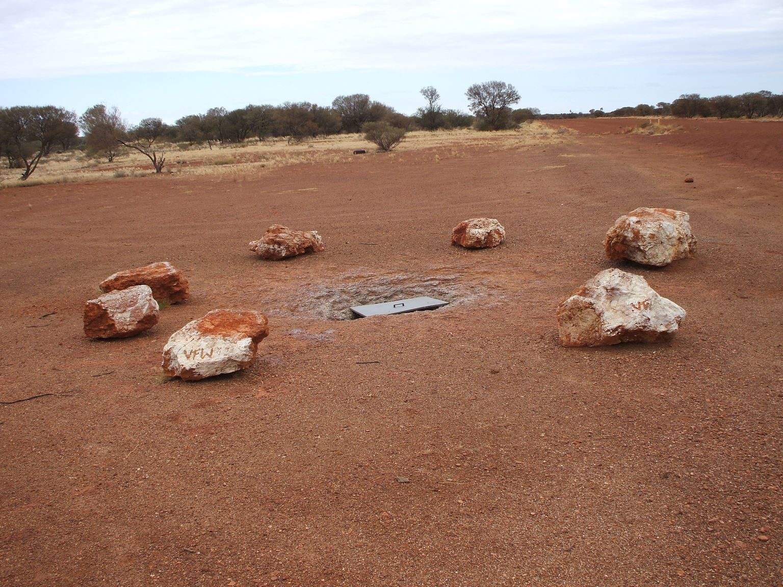 The Great Central Road - an aboriginal water hole clearly marked
