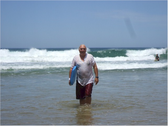 Keith catches a few waves at Bells Beach, a famous surfie hangout!
