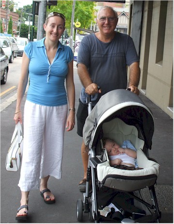 
Keith and Christine's niece Pippa take 4 month old Xavier for a walk.