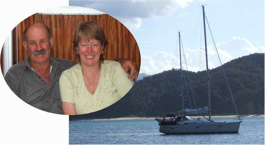 Di and Roy and their yacht GwenRoy where we stayed in Nelson.
