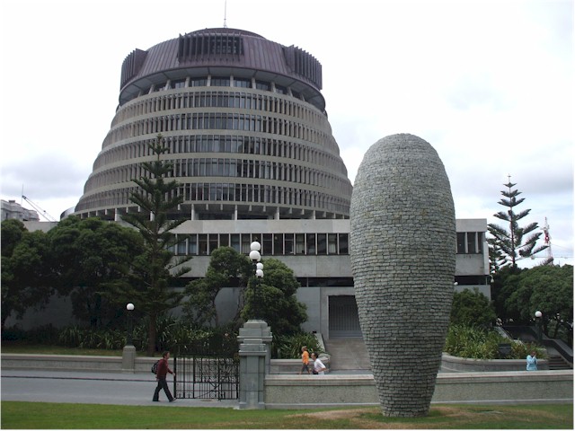 ...and the 'Beehive' - the modernist new Parliament Building
