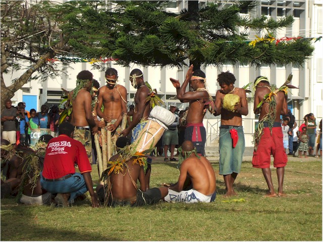 Dancers from Pentecost Island.
