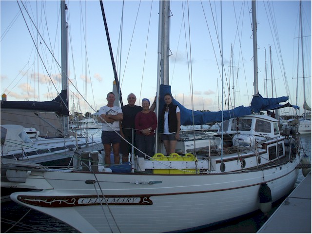 February 2011 - Mick of Celia Mary with Kelly and us, ready to set sail for Tasmania.