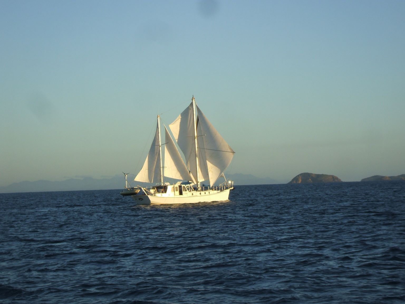 We admired Alan Lucas's yacht Soleares. Alan is the author of the definitive 'Cruising the Coral Coast' cruising guide.
