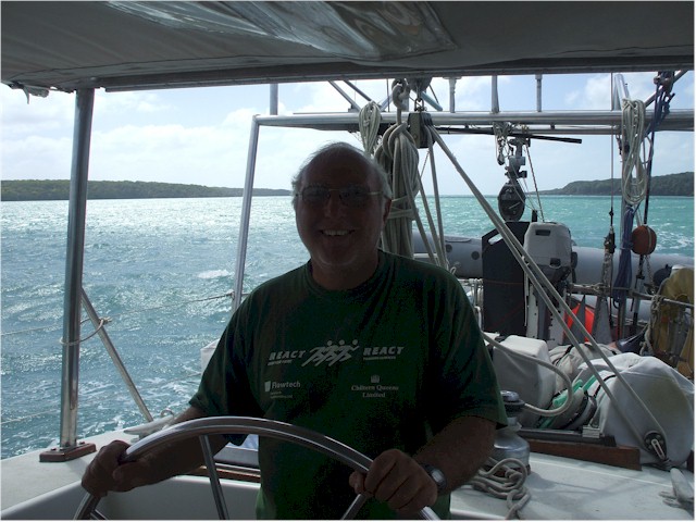 
... Keith enjoyed helming through the narrow passage.