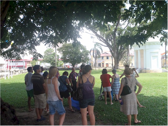 Some of us gather for a guided walking tour of Georgetown.

