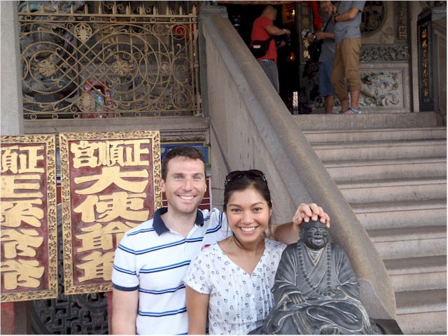 It is important to rub the buddha's head for luck!
