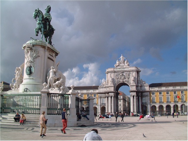 
The main square at Lisbon, capital of Portugal.