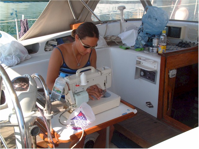 
... Yvonne from Tadorna using our sewing machine to make courtesy flags.