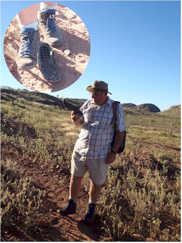 Keith's hiking boots finally died altogether - but they have done a lot of miles!
