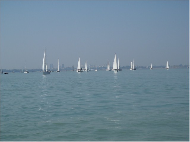 Not a breath of wind for the start of the Sail Indonesia Rally from Darwin...