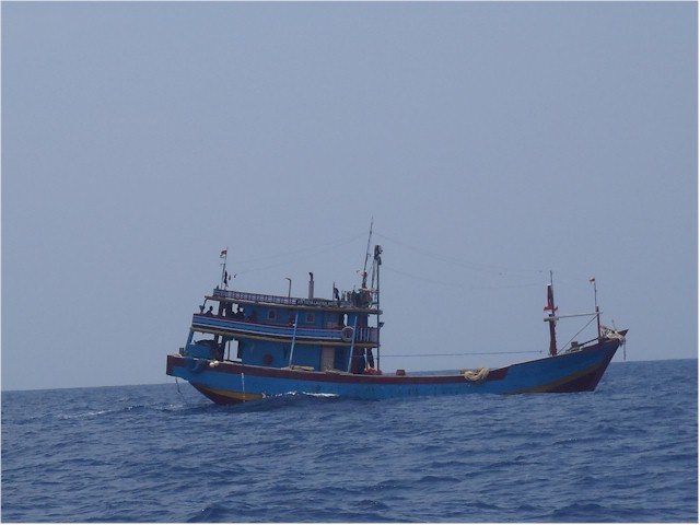 A large local fishing boat.

