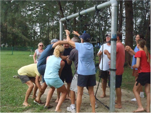 For a total change of scene, the marina hosted a 'Team Challenge' event at the on-site outward bound course...
