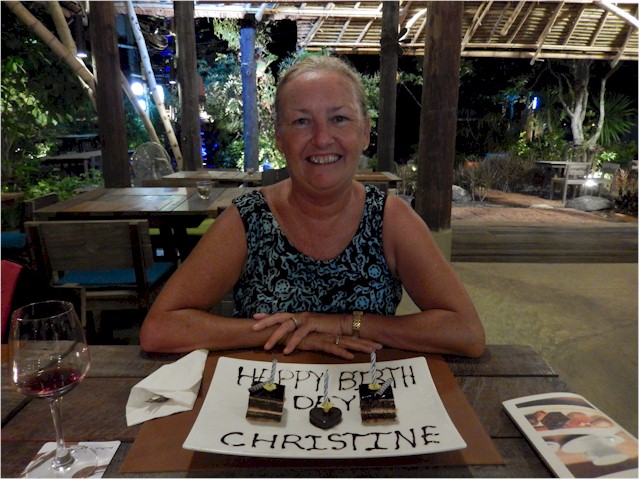 Another year older, Christine's birthday was a relaxing day for us both.
