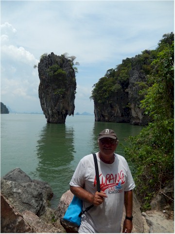 Phang Nga Bay is famous for its limestone karst islands - including 'James Bond' island which featured in 'The Man with the Golden Gun' movie.
