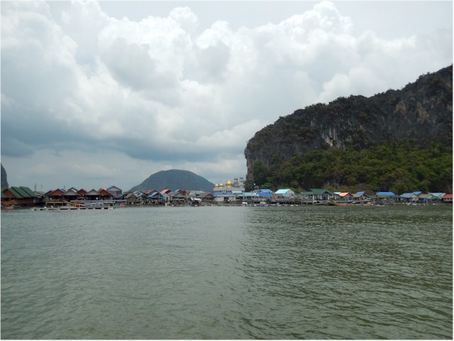 This muslim village is built on stilts over the water.
