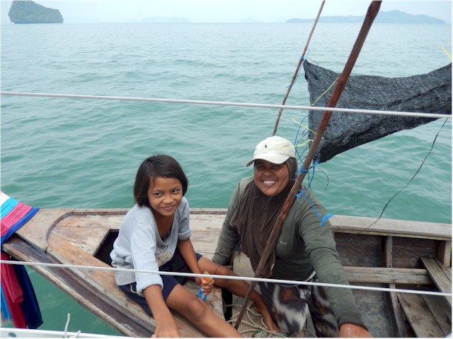 The local fishing families stop by Poco each morning to offer their catch for sale - mainly prawns which Keith enjoyed occasionally.
