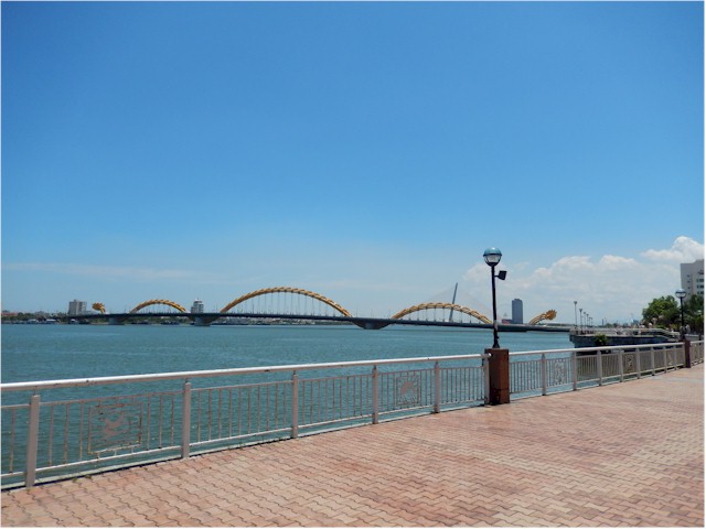 This impressive dragon bridge is at Danang.
