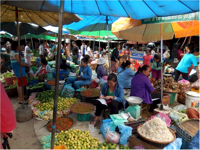 The local market was colourful.
