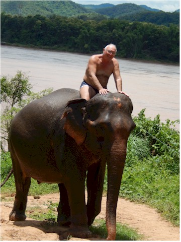 The elephant seemed to enjoy the swim as much as Keith, apparently!
